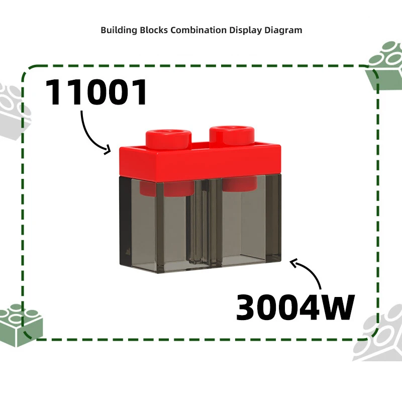 MOC 10PCS 하이테크 퍼즐 3004W 2홀 더블사이드 빌딩 블록 키트 하우스 캐슬 파티클 호환 장난감 어린이 선물