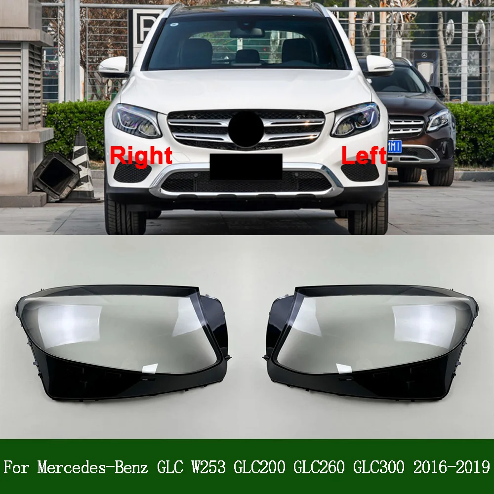 For Mercedes-Benz GLC W253 GLC200 GLC260 GLC300 2016-2019 Headlight Shell Mask Transparent Headlamp Cover Lampshdade Plexiglass