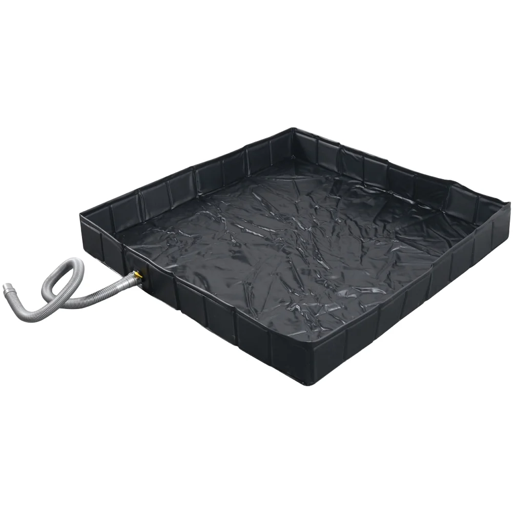 RV Shower Pan Foldable Shower Base Compact Foldable Design Upgraded Drainage System Lightweight Transport Black