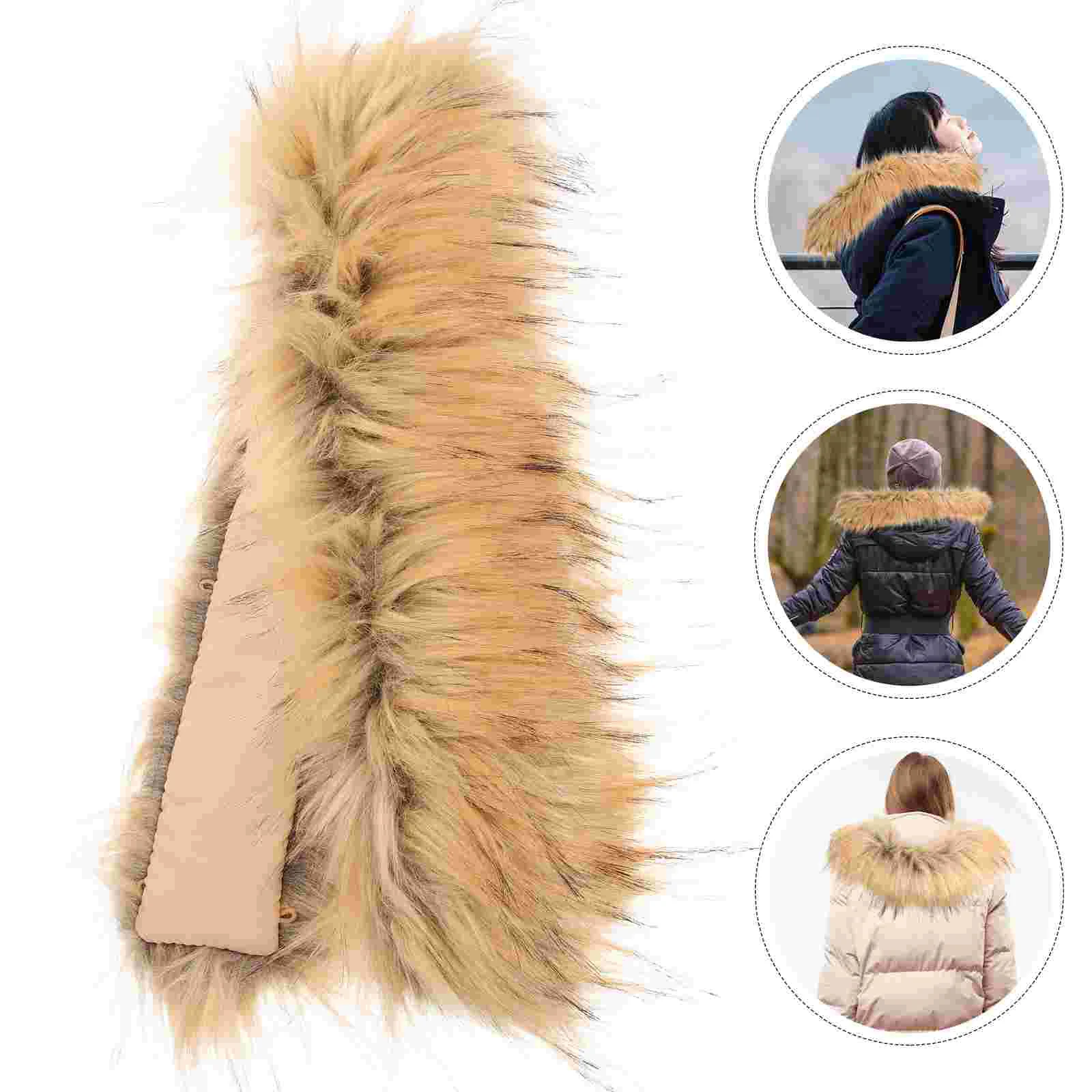 Removable Faux Fur Hood Trim Down Jacket Hood Fur Trim Replacement Clothes Making Accessory snow suit women