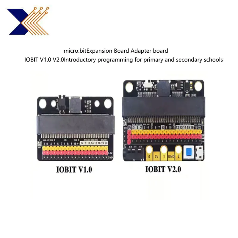 Placa adaptadora micro:bit de expansión, placa adaptadora de microbit para programación de escuela primaria y secundaria, V1.0, V2.0