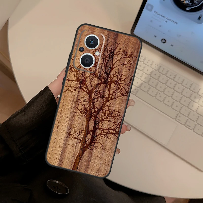 Tree Flower Bamboo Wood Case For OPPO Reno 6 7 8 Lite 2Z 3 4 5 Z 8T Find X5 Pro X3 Lite X2 Neo Find X6 Pro Cover