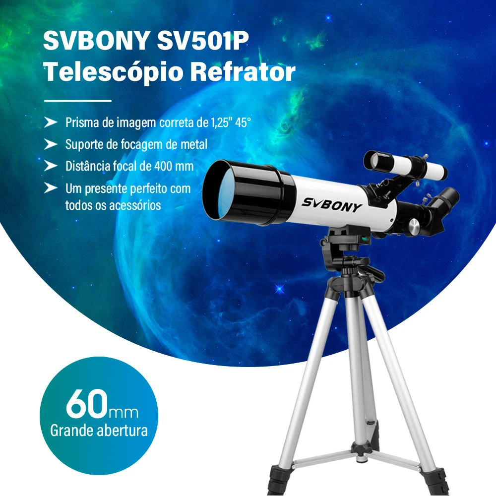 SVBONY SV501P Portable Refractor Astronomical Telescope for Beginners with Tripod Multi-layer Coated Glass