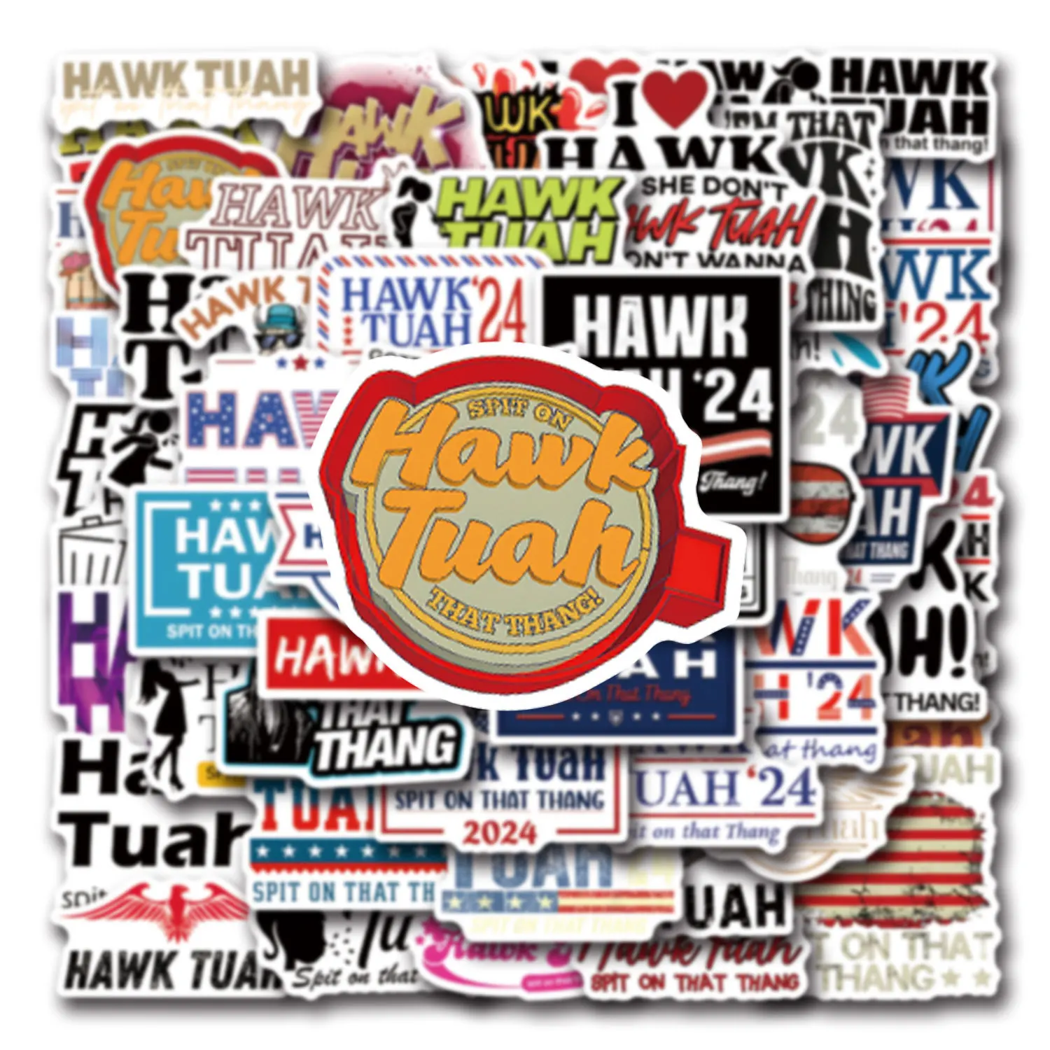 10/30/55PCS Hawk Tuah Spit on That Thang Stickers Funny Graffiti DIY Diary Luggage Laptop Phone Guitar Car Bike Skateboard Decal