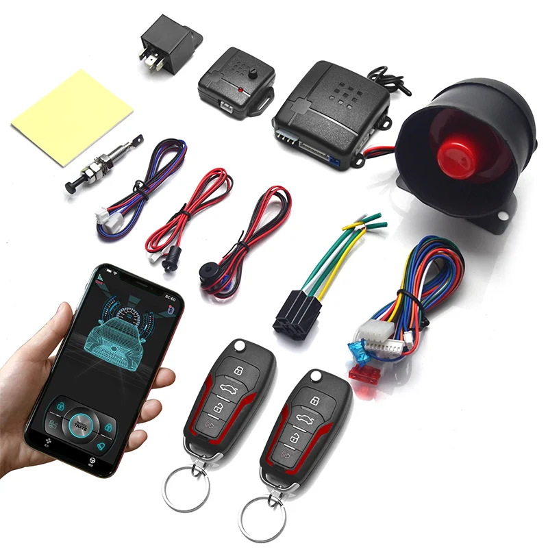 

Universal Car Auto Burglar Alarm Protection Security System Remote Control Door Lock Vehicle Keyless Entry System Phone APP