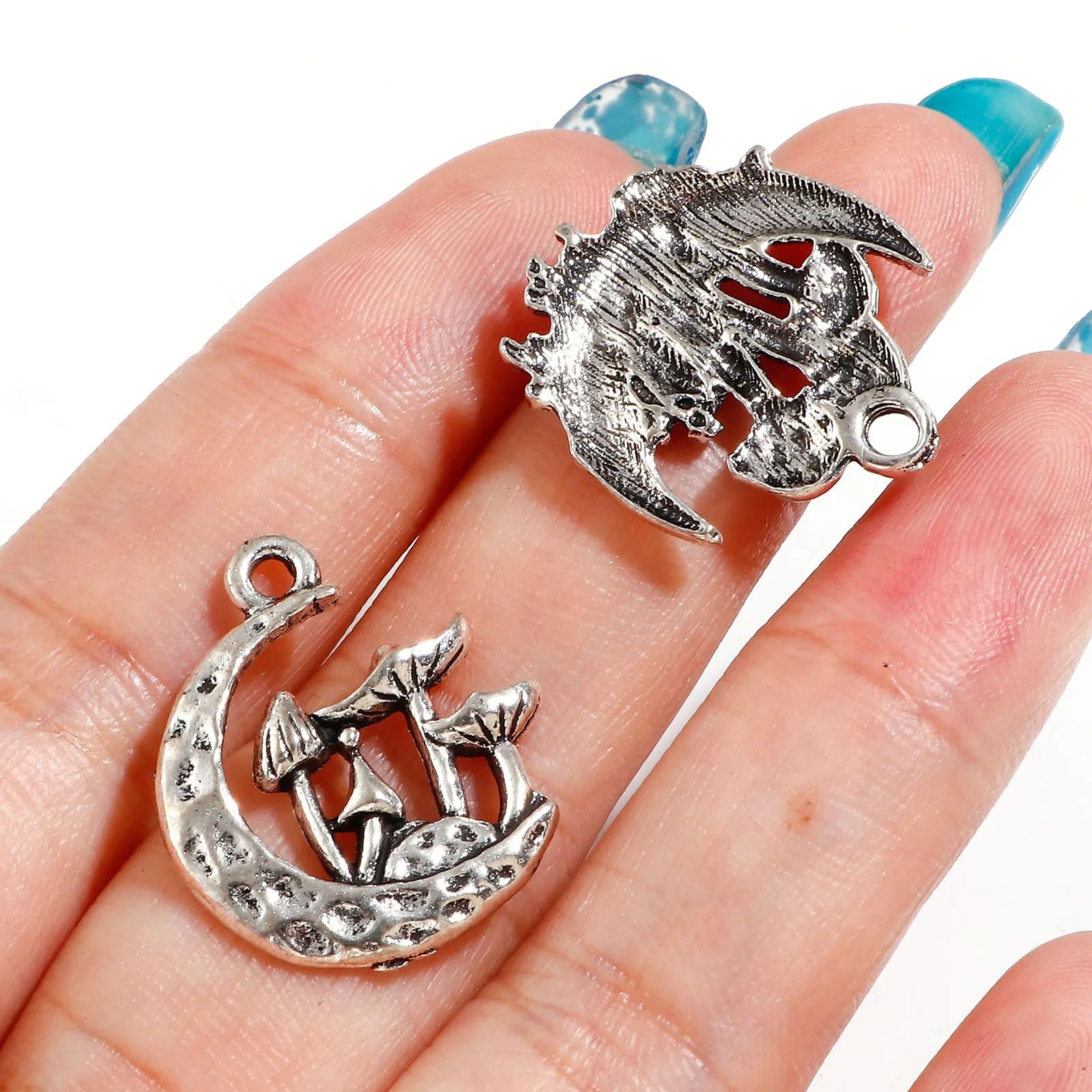 10pcs Vintage Mushroom Charms Antique Silver Color Pendants DIY Jewelry Making Necklace Bracelets For Women Jewelry Findings