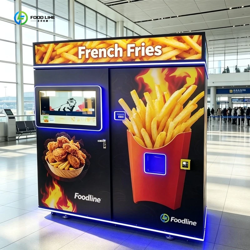 Smart Full Automatic French Fries Vending Machine with High Efficiency FL Customized Heating Fast Food Vending Kiosk