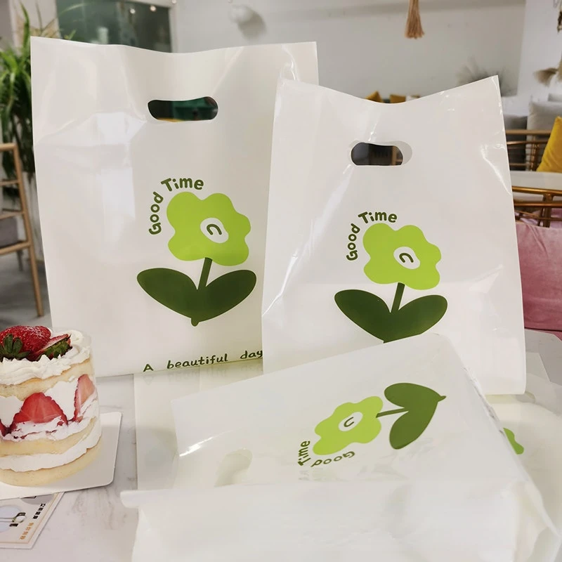 

Flower Bag Gift Plastic Shopping Tote Bag for Small Business Store Birthday Wedding Party Favors Candy Cookie Wrappers 10 pcs