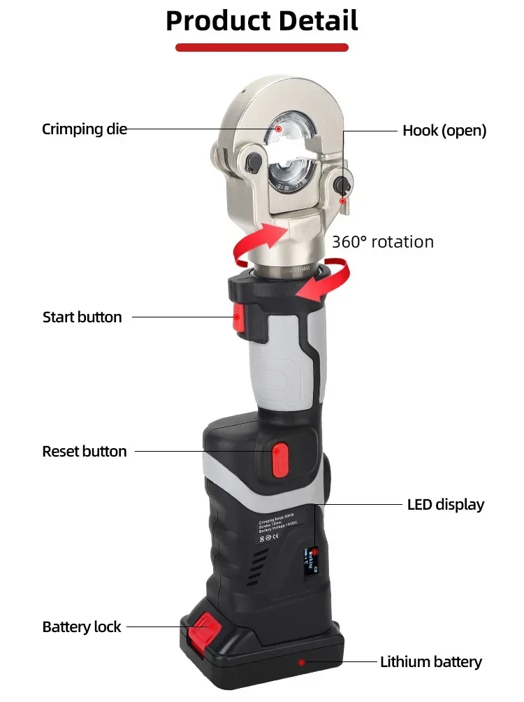 

Electric Hydraulic Pliers ES-300 Pipeline Cordless Hydraulic Pliers Battery Powered Hydraulic Cable Crimping Tool