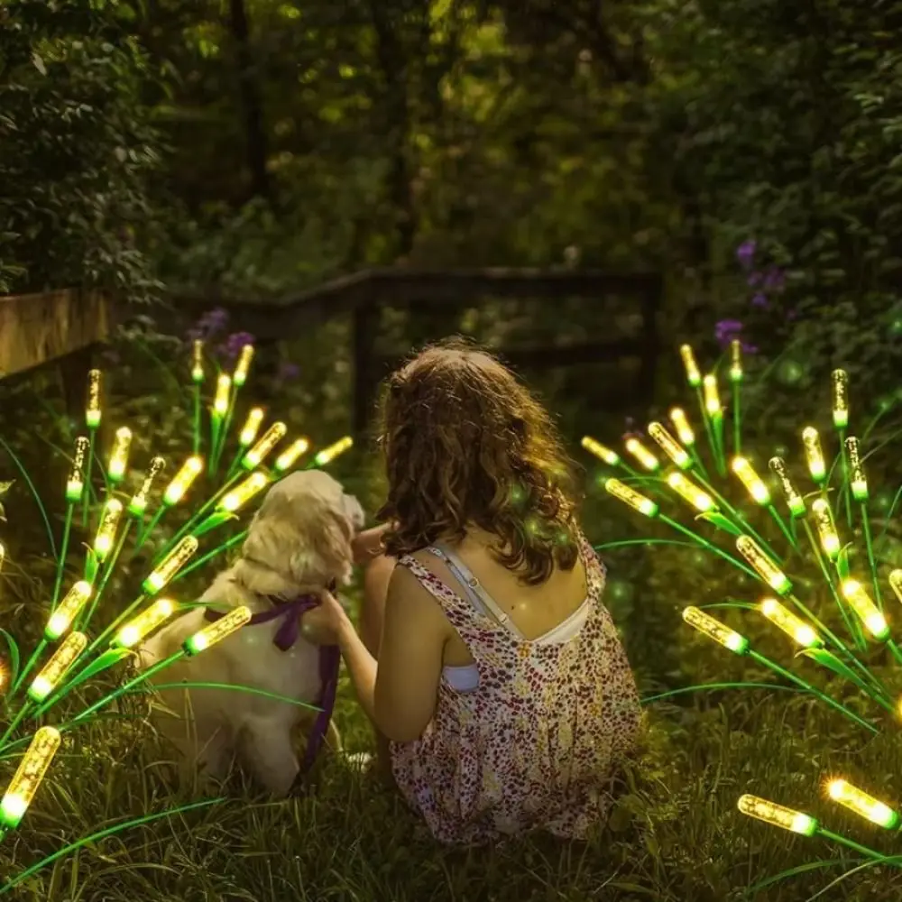 Warm Light Solar Garden Lights Waterproof Design Auto-On System Solar Reed Lights Intelligent Control Energy Saving