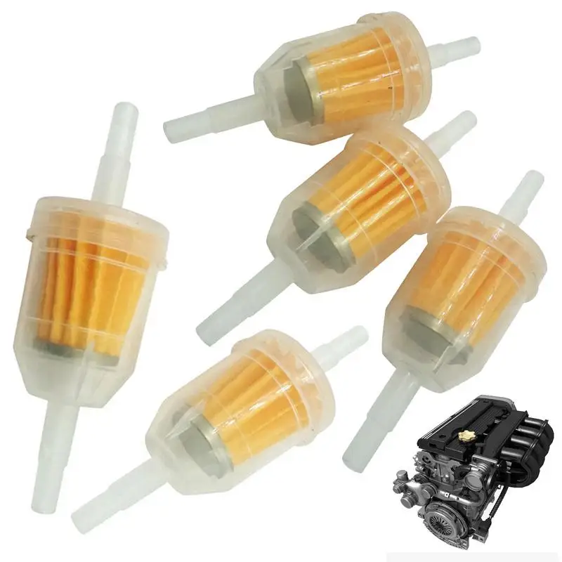 Universal Oil Filter Mower Petrol Filter 5PCS Universal Inline Oil Filters Lawn Mower Small Engine Replacement Parts For 6mm Or