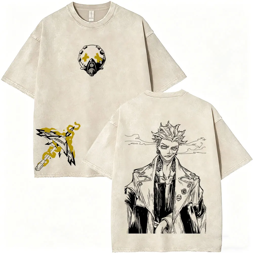 Anime Gachiakuta Enjin Vintage Washed T-Shirts für Männer und Frauen Manga Cosplay Harajuku T-Shirt Herren Mode Lässige Oversize T-Shirts – Detail 5