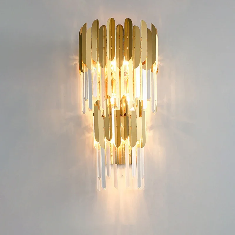 

Light Luxury Wall Lamp Modern Nordic Crystal Wall Light Gold Sconces Indoor Lighting Room Decor For Living Room Bedroom Bedside