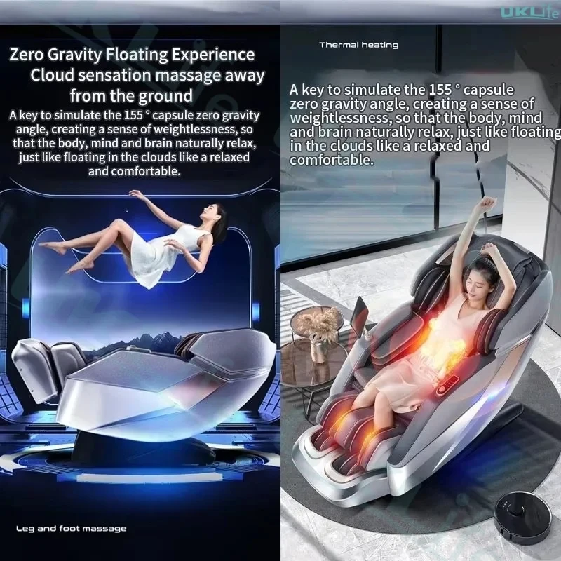 Poltrona da massaggio di lusso con riscaldamento lombare 4D Airbag per tutto il corpo SL Track Divano da massaggio Sedia da ufficio per casa a gravità zero 3D