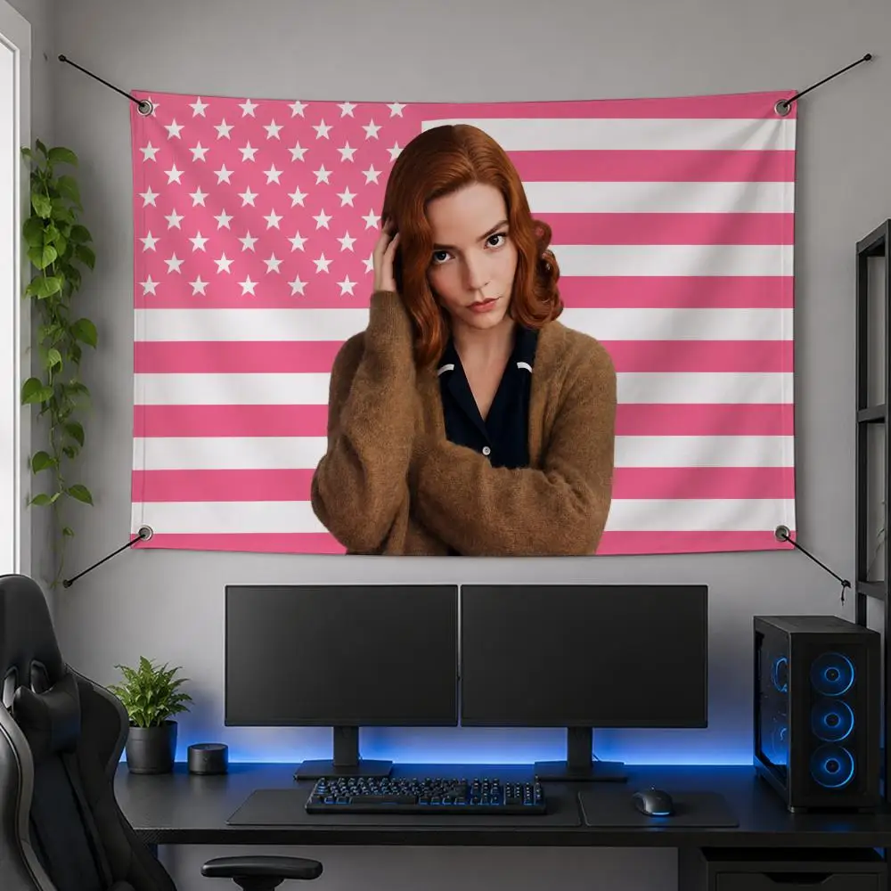 Celebrity Awarded Cinema Fashion Star A-Anya Taylor-Joy Flags Flag Banner for Bedroom Dorm Party Home Living Room Game Room Gift