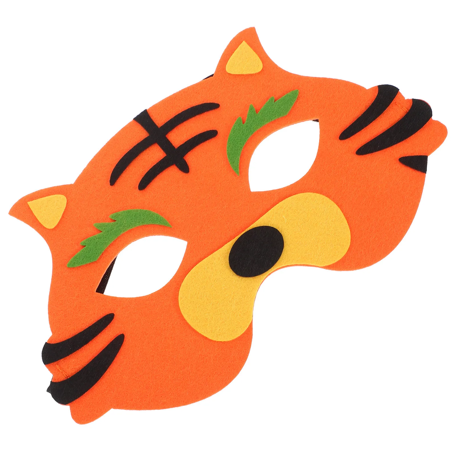 Maschera da tigre Mezza faccia Costume da animale Accessorio per feste per bambini Halloween Dress Up Gioco di ruolo Evento Vestibilità comoda e regolabile