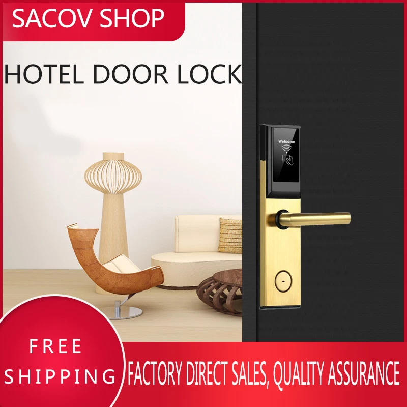 Aço inoxidável Smart RFID Card Door Lock, fechadura elétrica do hotel, boa qualidade, venda quente