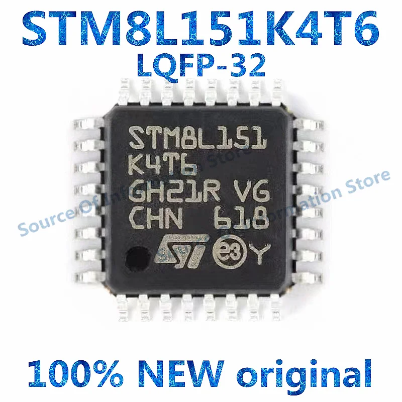 Microcontroller MCU Chip, STM8L151K4T6, LQFP-32, 8-bit, 100% New