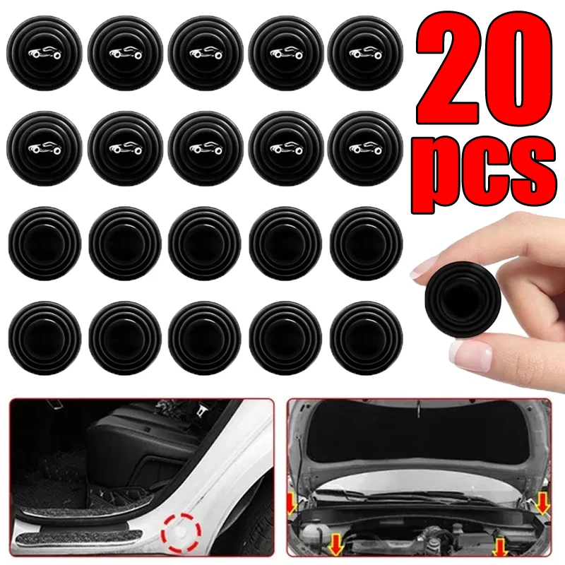 4/20Pcs Car Door Anti-shock Silicone Pad Door Edge Guard Bumper Cushion Anti-Noise Buffer Gasket Car Trunk Sound Insulation Pad