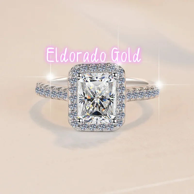 

Eldorado Gold Eldorado Gold Radiant-Cut Ring Women's PT950 Platinum Moissanite 2Ct - Stone-enhancing cut, 2ct shine, elegant wo