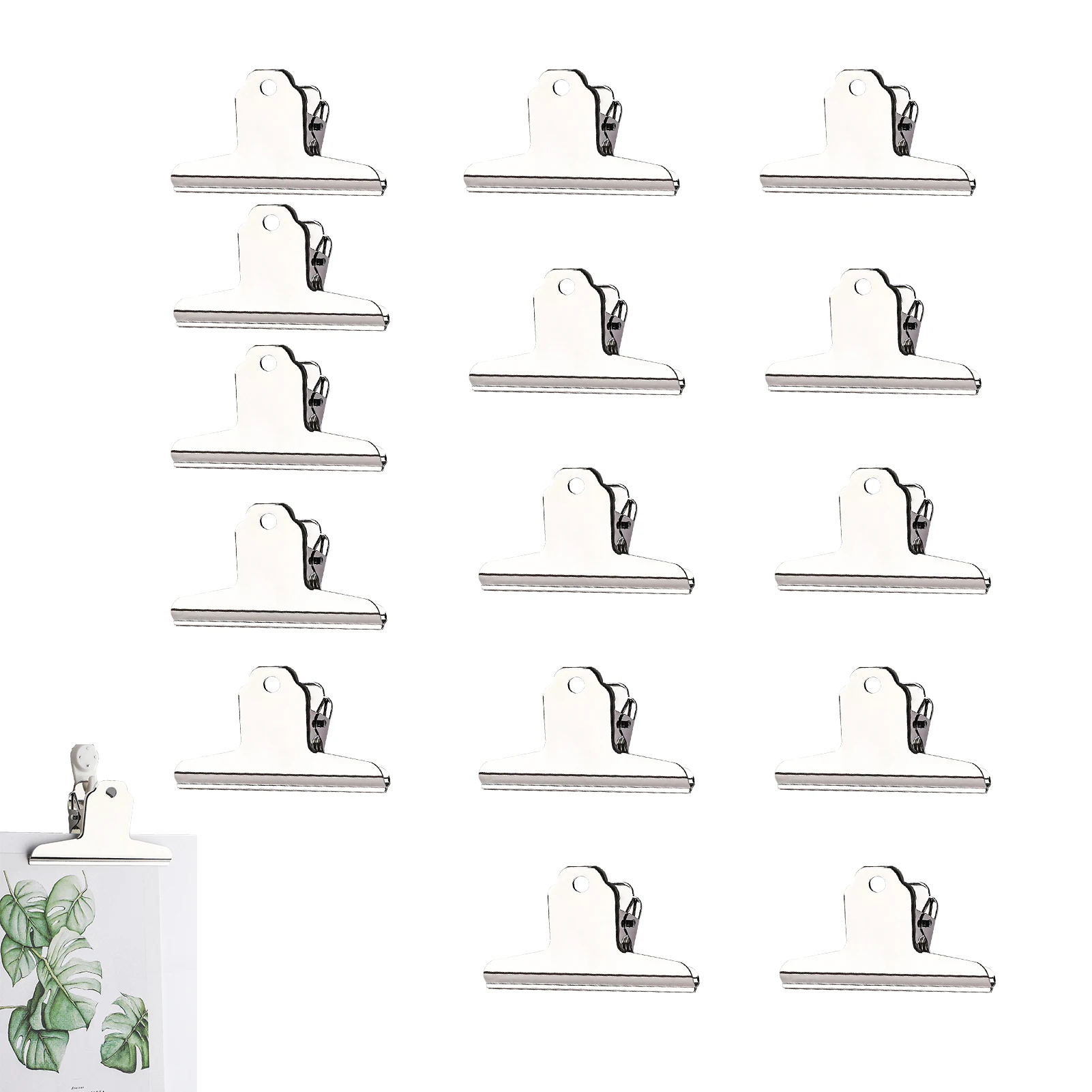 15pcs 120mm Solid Portable Stainless Steel Practical Durable Binder Clips Large Metal Multifunction Document Pictures Photos