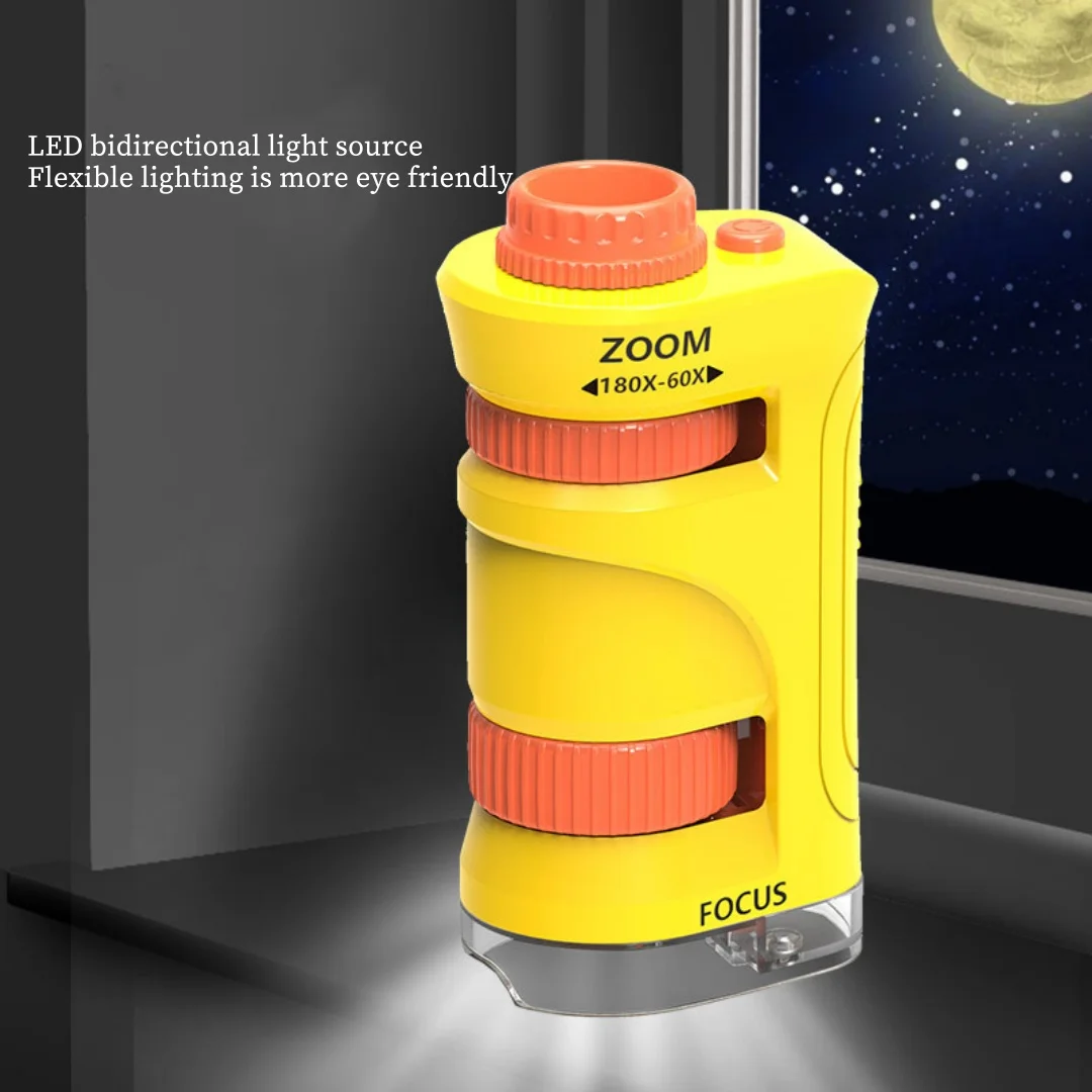 Portable Microscope, Primary School Science Experimental Equipment, Handheld Magnifying Glass, Children's Educational Puzzle Toy