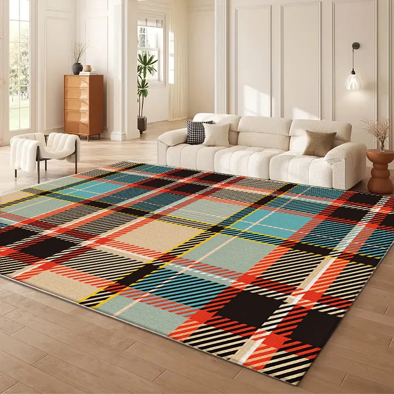 VIKAMA Light Luxury Modern Abstract Geometric Area Rug for Bedroom Living Room Sofa CoffeeTable Carpet Door Mat Home Floor Decor