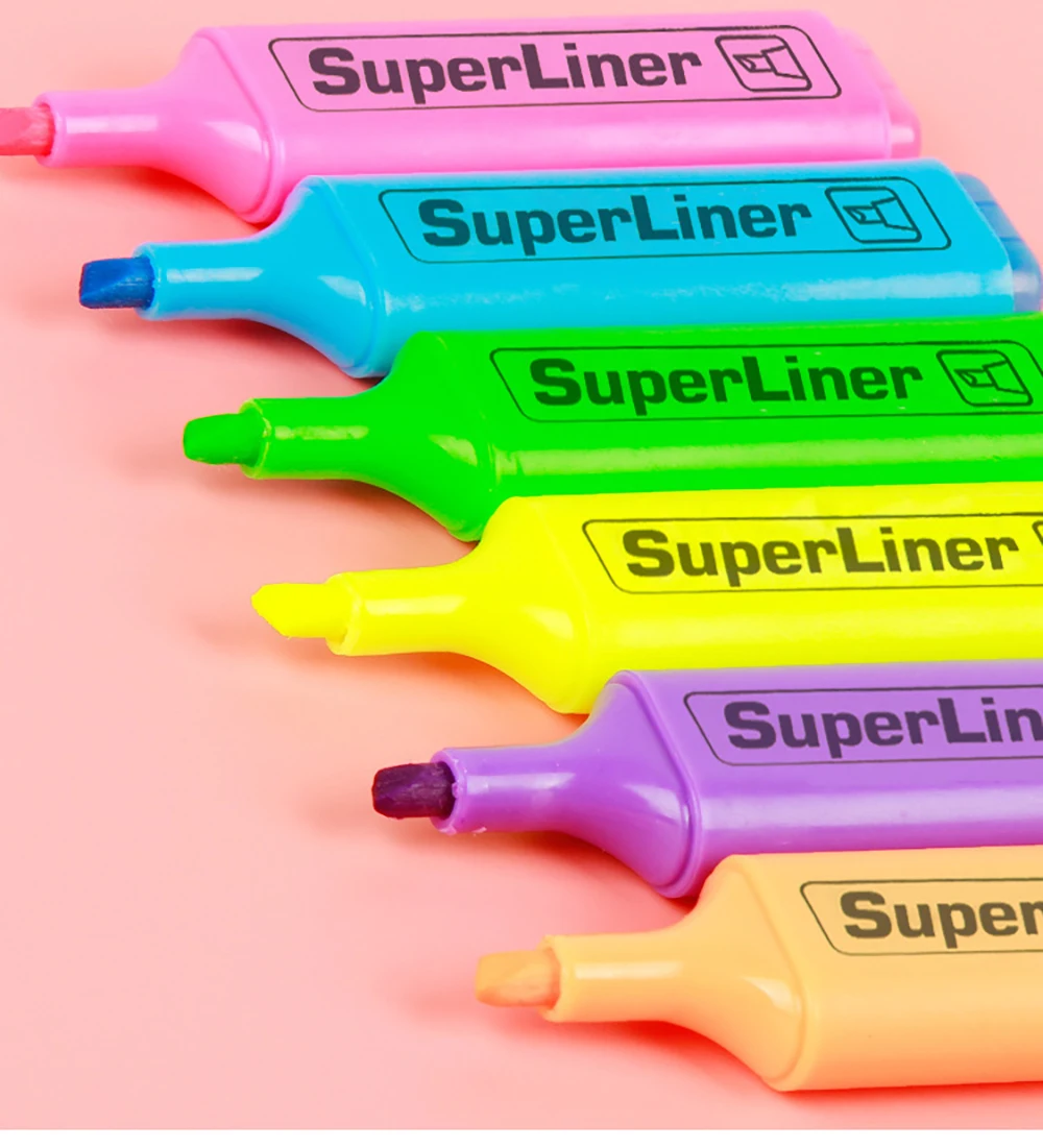 4/6 Stück Textmarker, fluoreszierender Stift, breite Spitze, Schreibmarker für Kunst, Zeichnen, Kritzeln, Markieren, Büro, Schreibwaren, Schulbedarf – Detail 4