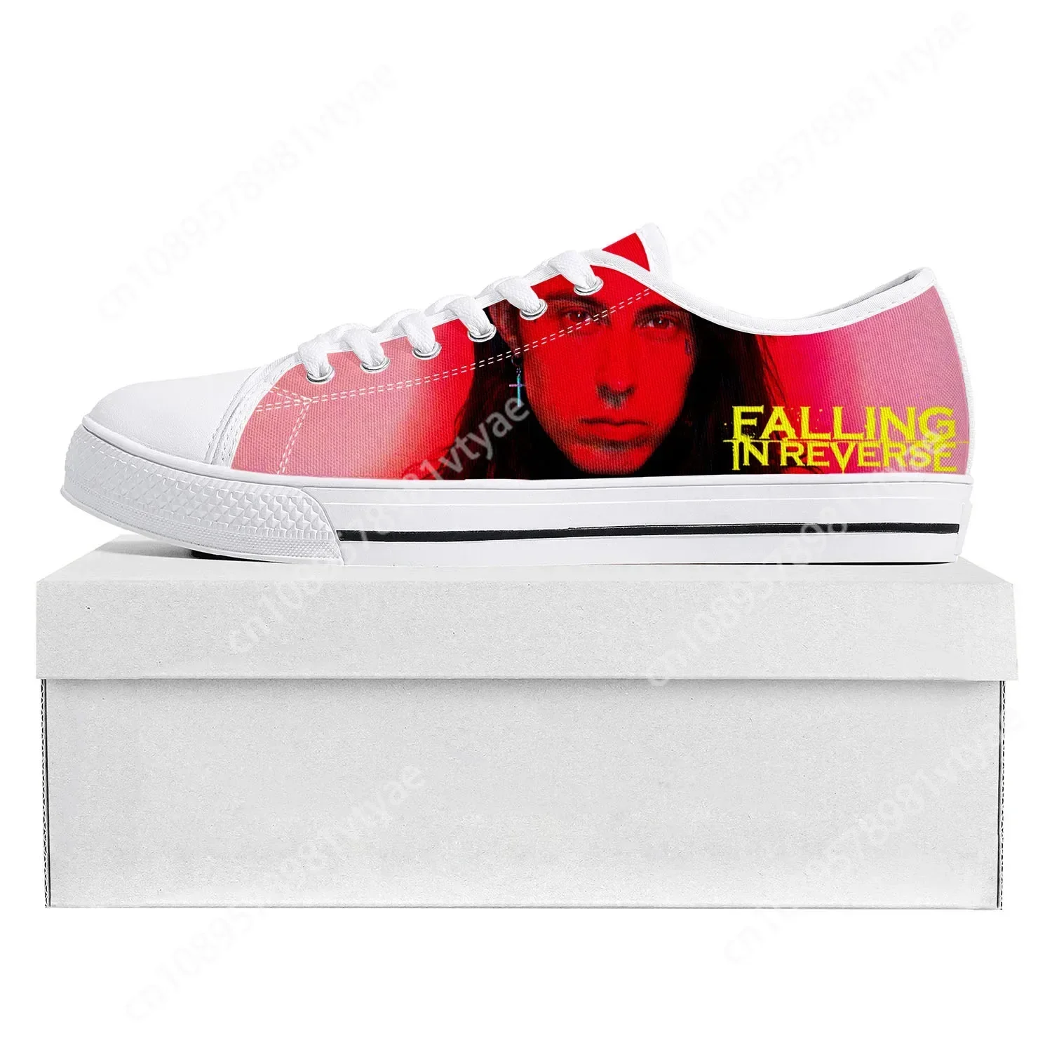 

Falling In Reverse Punk Rock Band Low Top High Quality Sneakers Mens Womens Teenager Canvas Sneaker Couple Shoes Custom Shoe