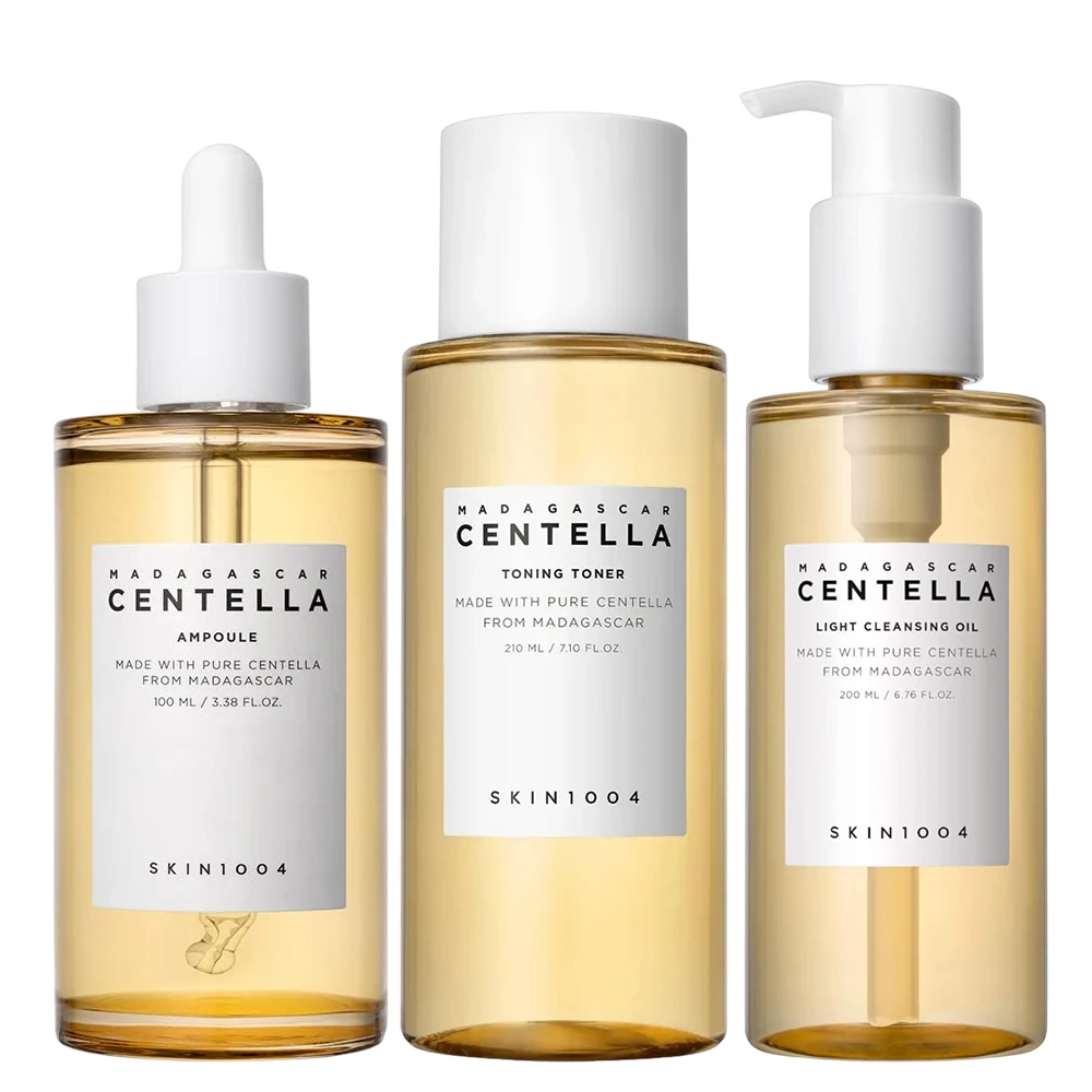 SKIN1004 Set Coreano 3 Pasos - Aceite + Tónico + Serum con Centella, Cuidado Facial Sensible