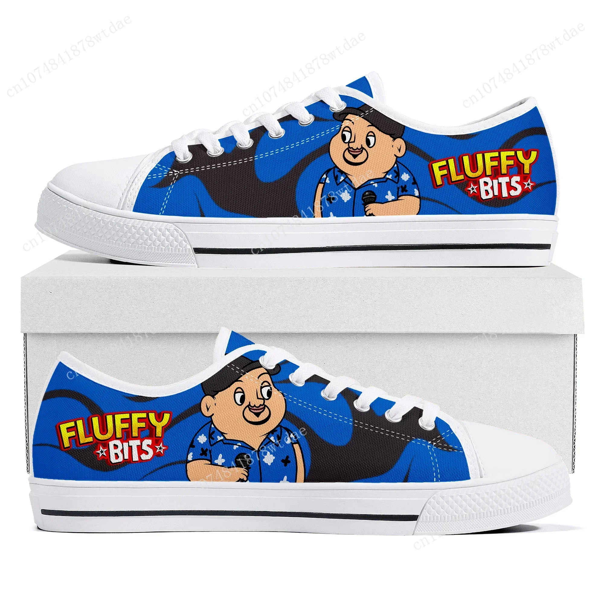 Fluffy Bits Low Top Sneakers Womens Men Teenager High Quality Canvas Sneaker Couple Anime Cartoon Comics Manga Custom Made Shoes