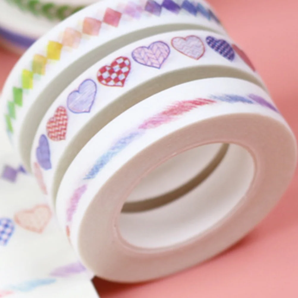 

10 Rolls Scrapbook Tape Paper Material DIY Decorative Tape for Scrapbooking Craft Making Sticker Roll