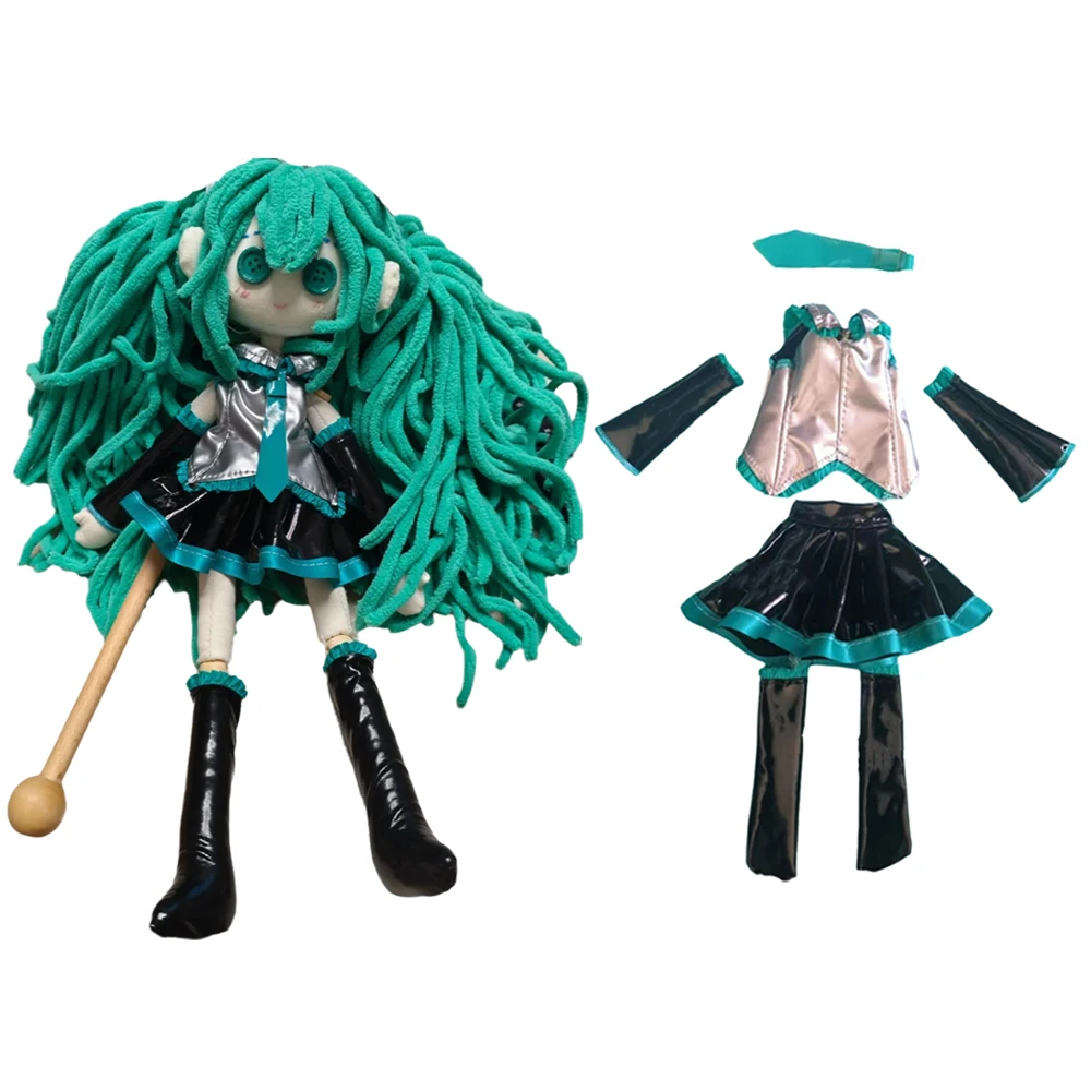 

Accessories 6 points Hatsune Miku cotton doll five-piece set cartoon animation peripheral cute dress-up plush doll baby clothes