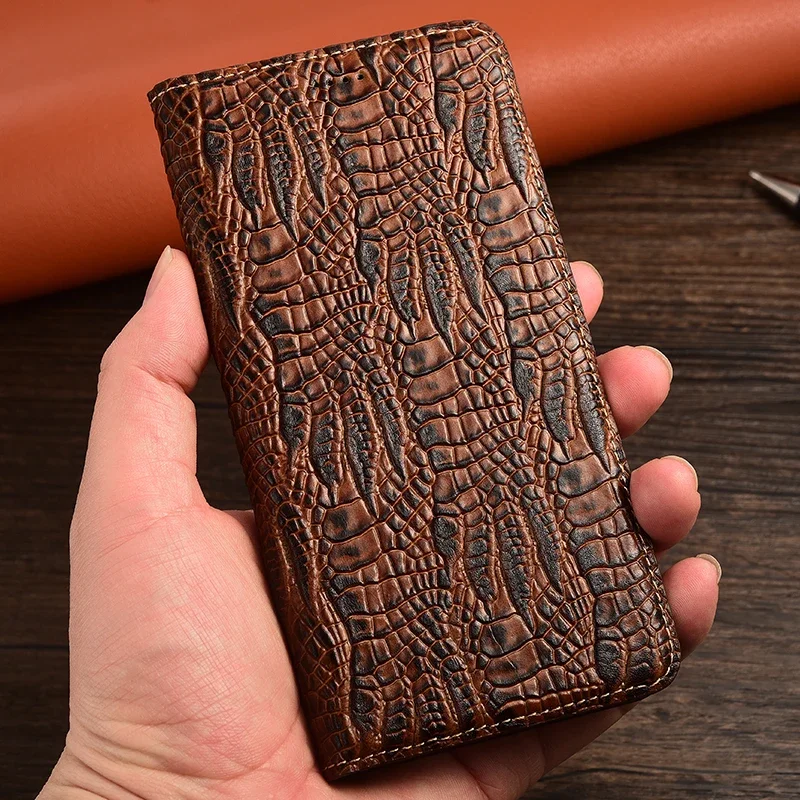 Etui Flip Wallet książka ze skóry naturalnej etui na telefon dla Oukitel WP 19 21 22 23 26 27 28 30 Pro Ultra WP30 WP28 WP27 WP21