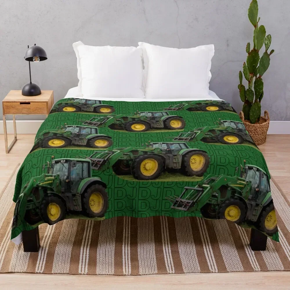

Green tractor Throw Blanket Flannels Multi-Purpose anime Blankets