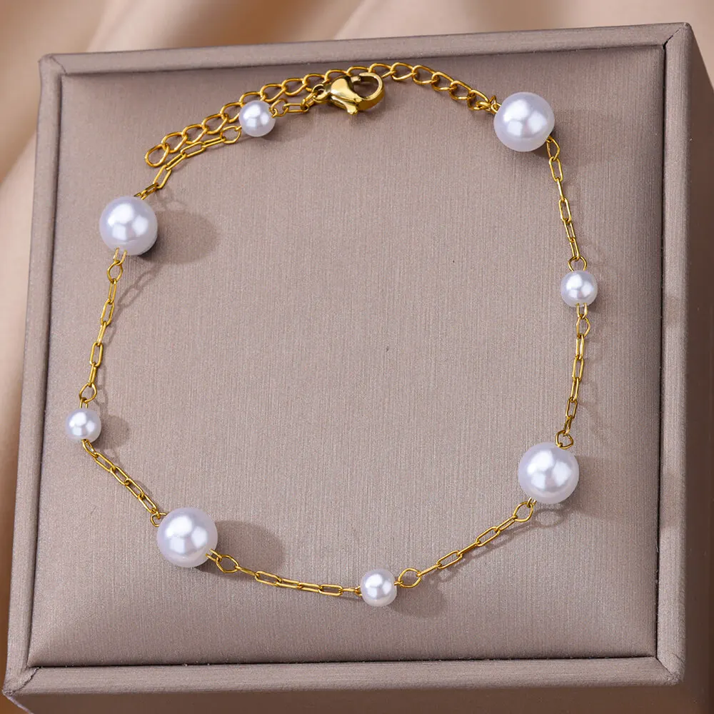 Zircon Cross Anklets for Women, Double Chain Design