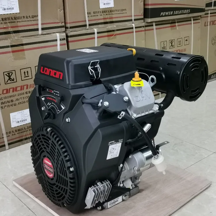 27HP LONCIN  Double Cylinder Engine 764CC LC2V80FD Gasoline Engine Electric Start 2V80FD Square Air Filter Machinery Engines