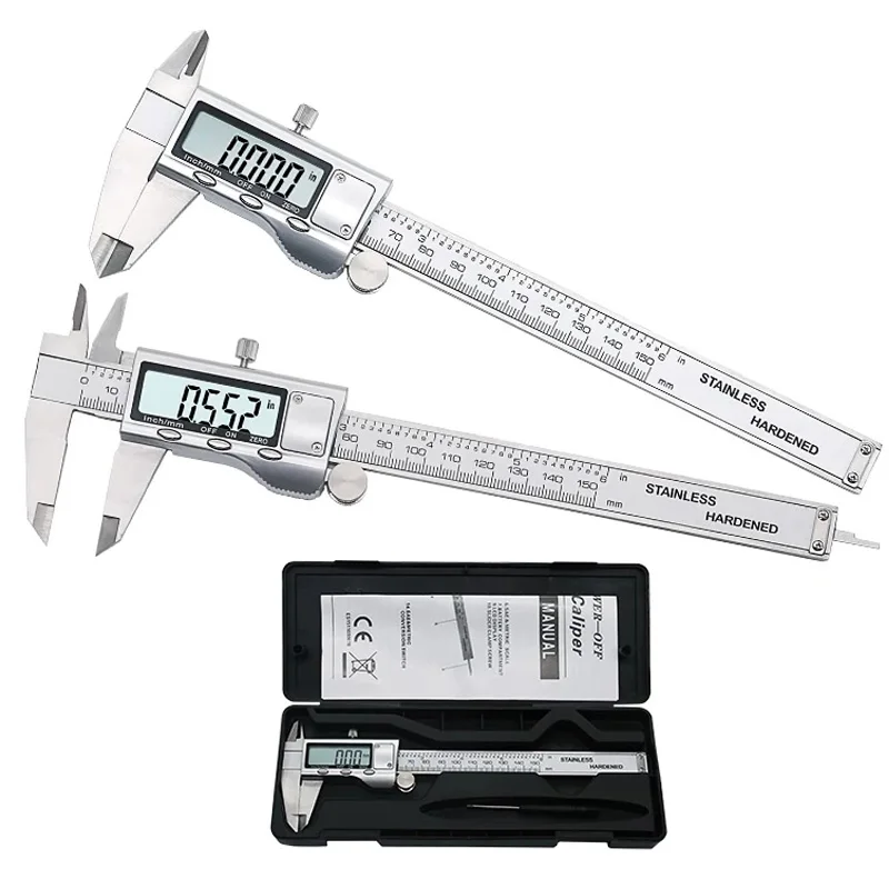 

0-150mm 6inch Stainless Steel Electronic Digital Vernier Caliper Gauge Measuring Tool Jewelry Measurement Digital Calliper Ruler