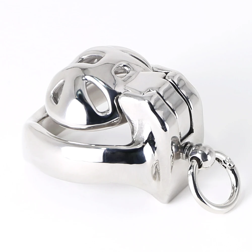 HT-V4 Flower Plus Traction Chastity Cage Male Stainless Steel Lockable Penis Ring Lock Cock Cage Chastity Cage Sex Toys For Men