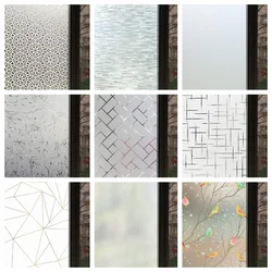 Mul-Sizes Decorative Privacy Window Film Static Cling Adhesive Film Stained Htv Vinyl Window Glass Stickers Heat Insulation