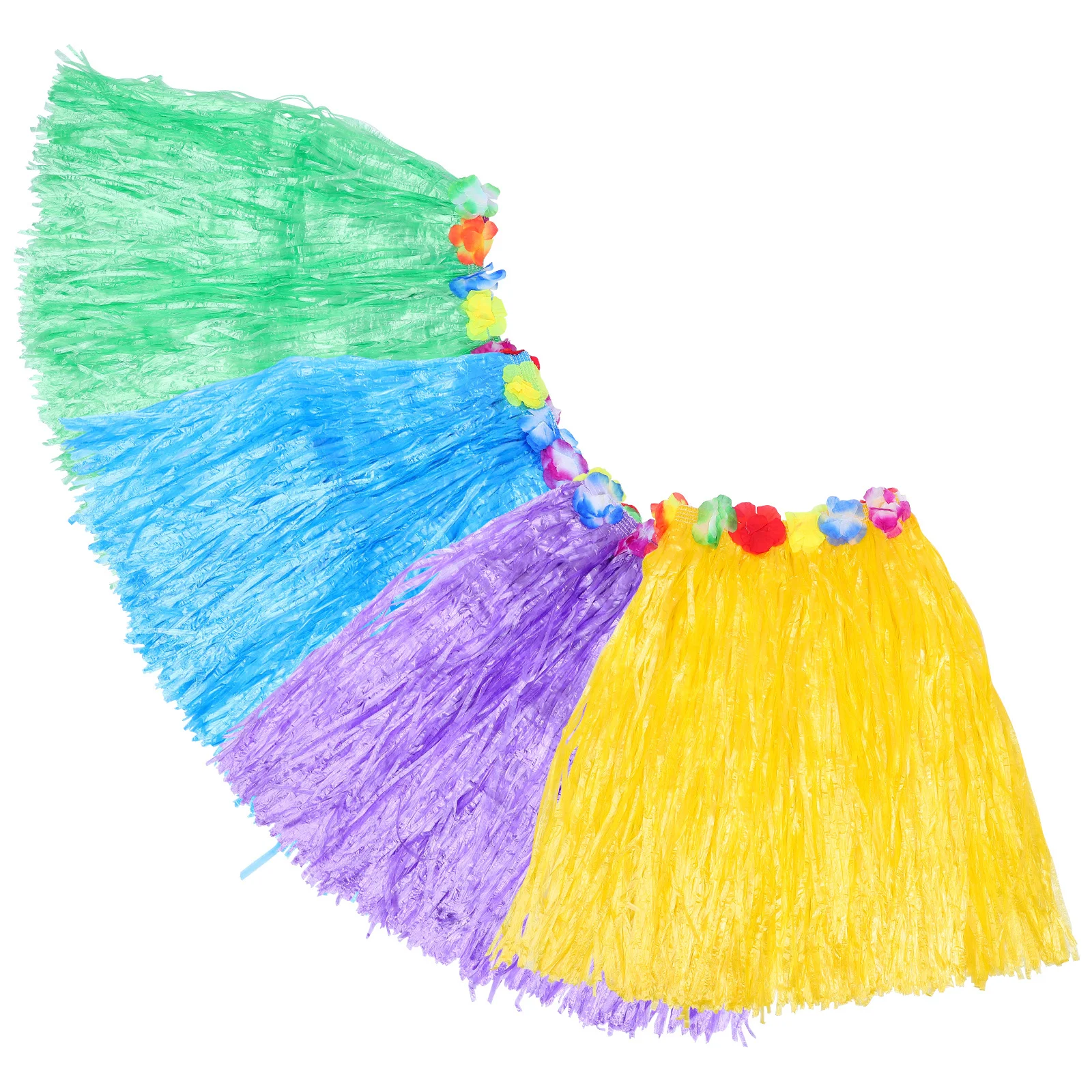 4-delige grasrokken Hawaiiaanse stijl handgemaakte kwastje Hula-danskostuum voor feestdecoraties Hawaii feestrokken cosplay