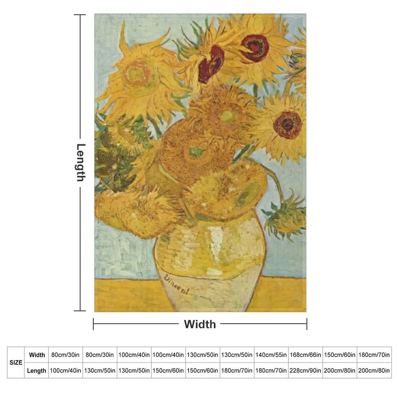 Sunflowers - Van Gogh Throw Blanket decorative Stuffeds Nap heavy to sleep Thins Blankets