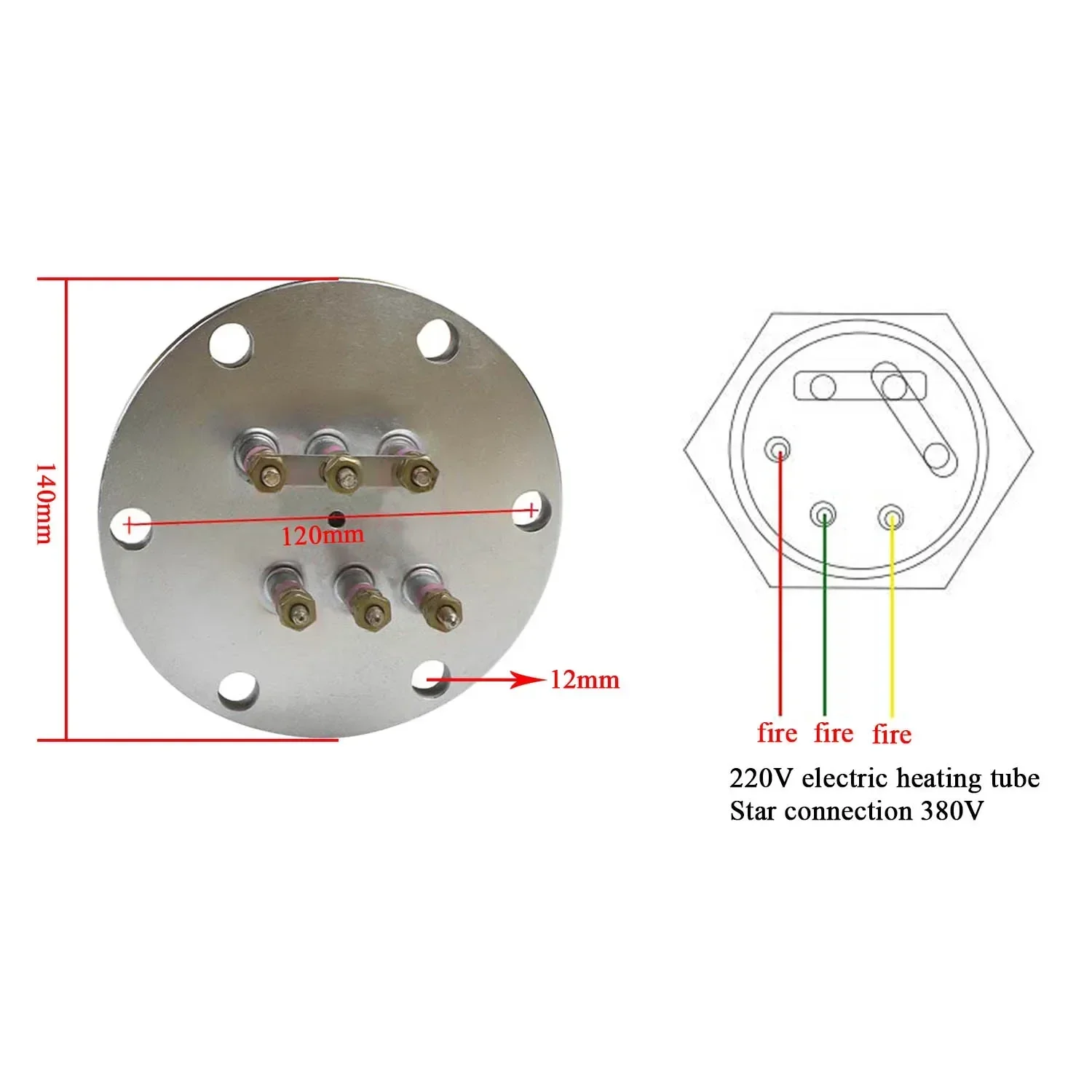 20v/380v electric heating tube heating element 6kw/9kw/12kw/15kw water tank heater boiler heater flange heater 2