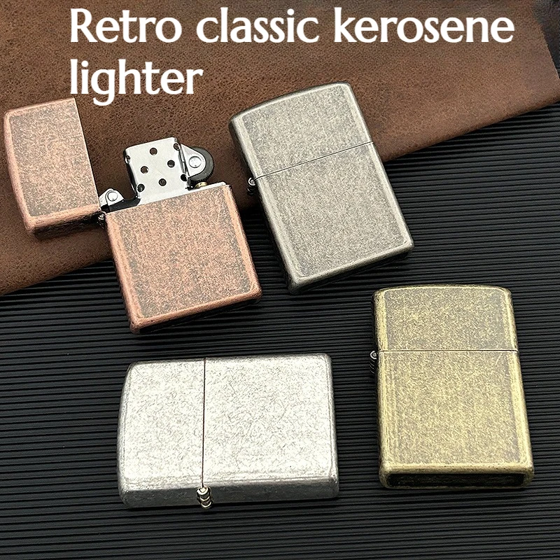 10PCS Retro Classic Enameled Lighter Old-fashioned Grinding Wheel Dust-proof Grinding Wheel Metal Lighter Cigarette Accessories