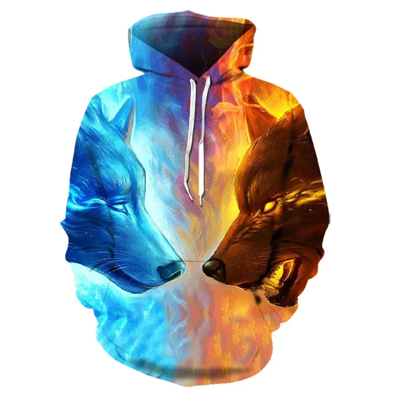 3D-Druck Hoodie mit Wolf-Motiv für Herren und Damen, modischer, lässiger Oversize-Pullover, Hip-Hop, Harajuku, Streetwear – Detail 22