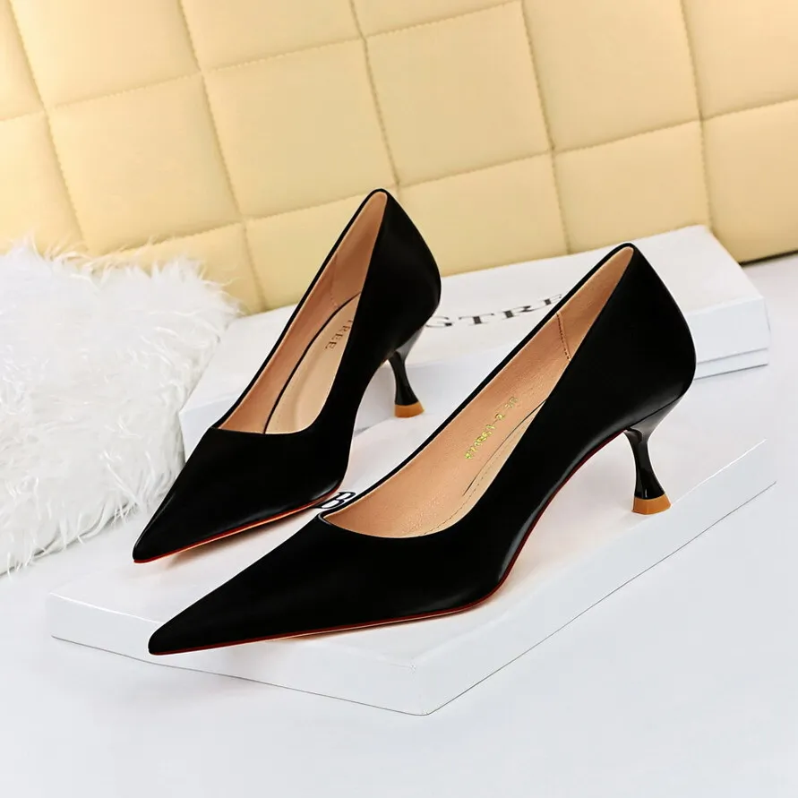 

Fashion Simple Slim High Heel Shallow Mouth Pointed Head Versatile Spring And Autumn New Women's Single Ladies Shoes Women Pumps