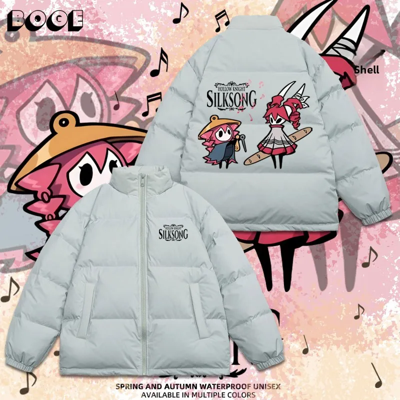 

Winter down Jaet Men's Women's Hollow Knight Silk Song Game ellma Heavy Sound Teto Yellow Bee Second Winter Puffer Coat
