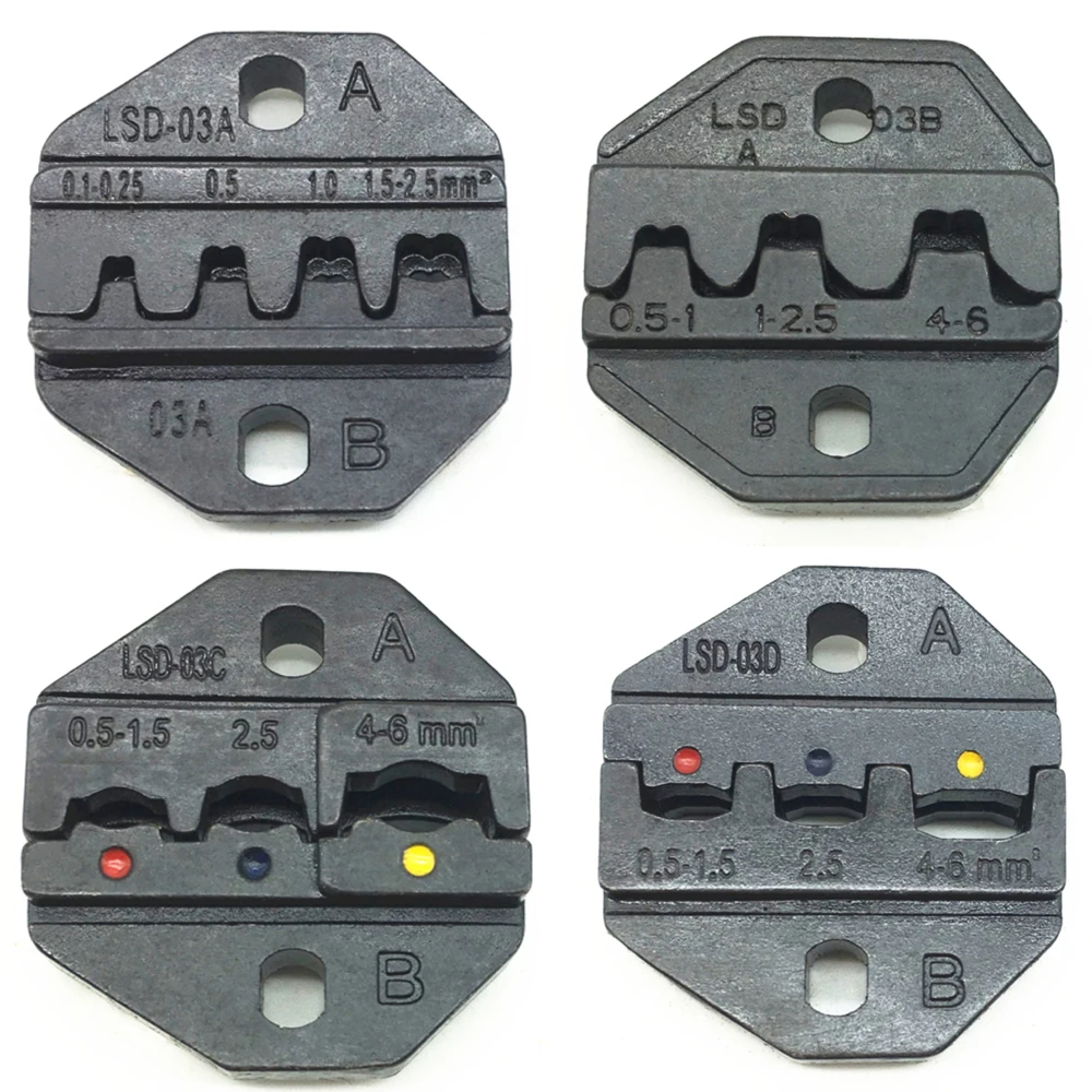 4pcs of crimping die sets for different kinds of non-insulated and insulated terminal and connector A03A,A03B,A03C,A03D