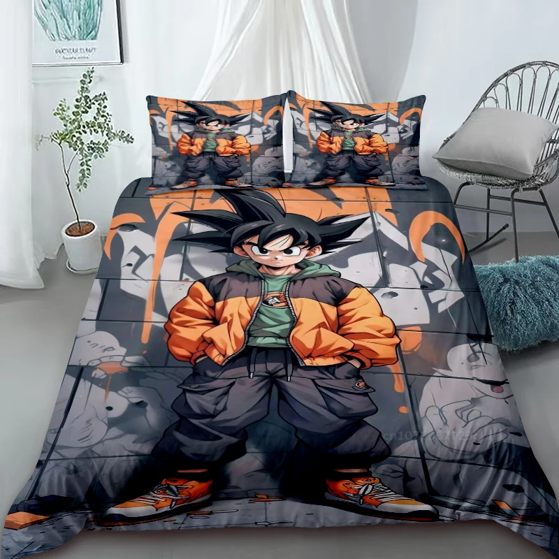 Duvet Cover Anime Dragon-Ball Bedding Set Quilt Cover Set Queen Single Duble Size for Children Gift Home Decore