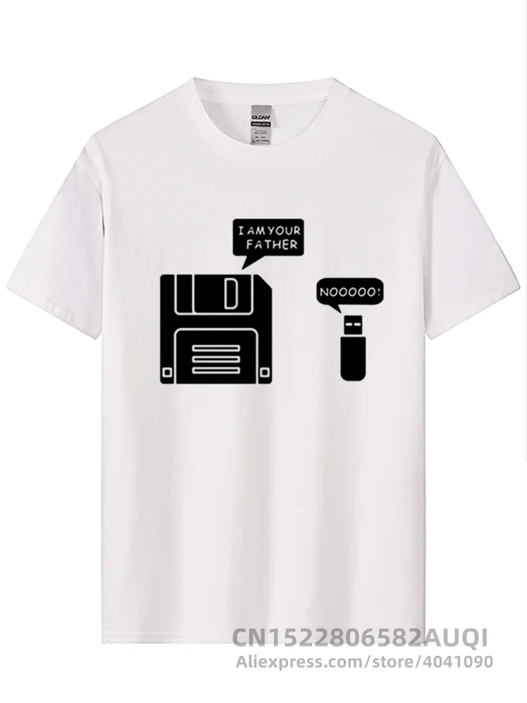 New USB Floppy Disk I am Your Father T Shirt Humor Disk T-shirt Harajuku Streetwear Casual Camisetas Hombre Mans New Tshirt